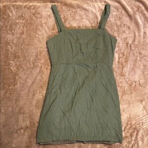 Olive Green Square Neck Mini Dress